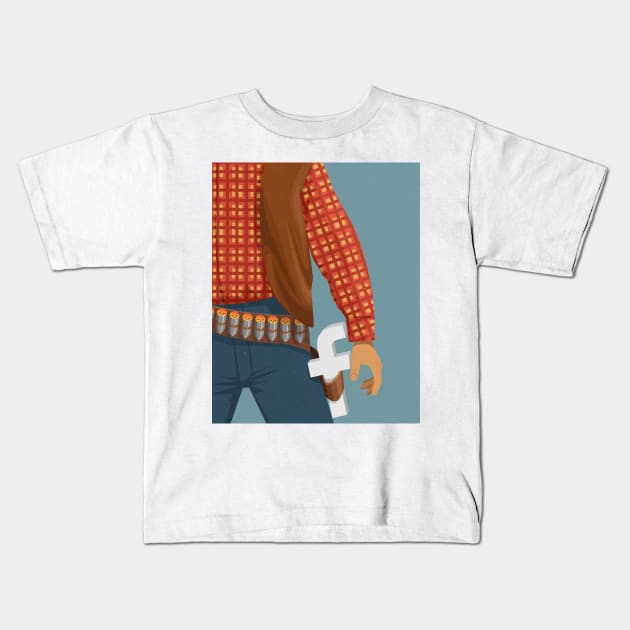 Facebook Cowboy Kids T-Shirt by John Holcroft